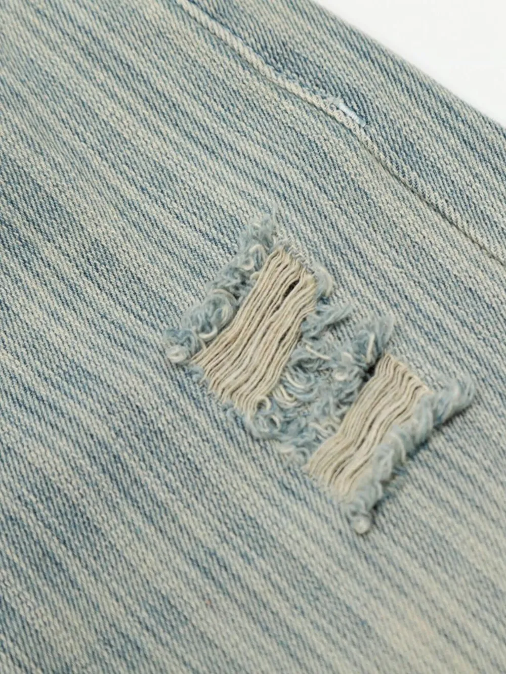 Men's Washed Pinstripe Wide Leg Jeans, image 13