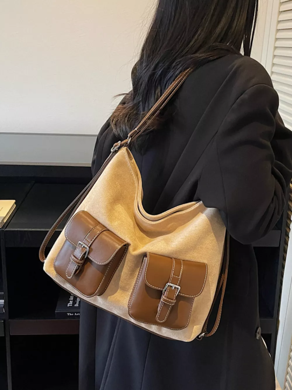 Buckle Pocket Shoulder Handbag, image 5