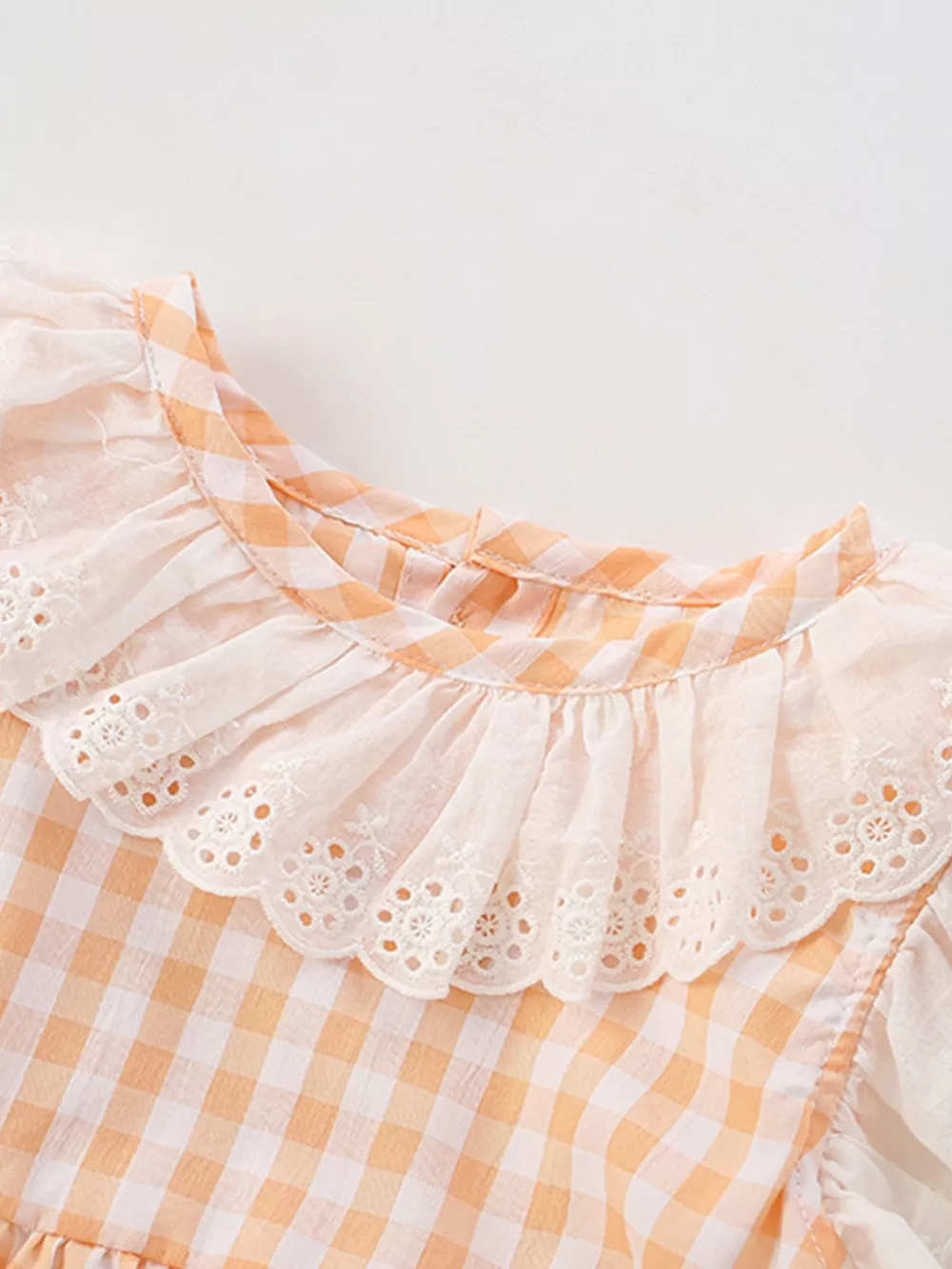 Children's Gingham Ruffle Collar Sleeveless Dress, image 3