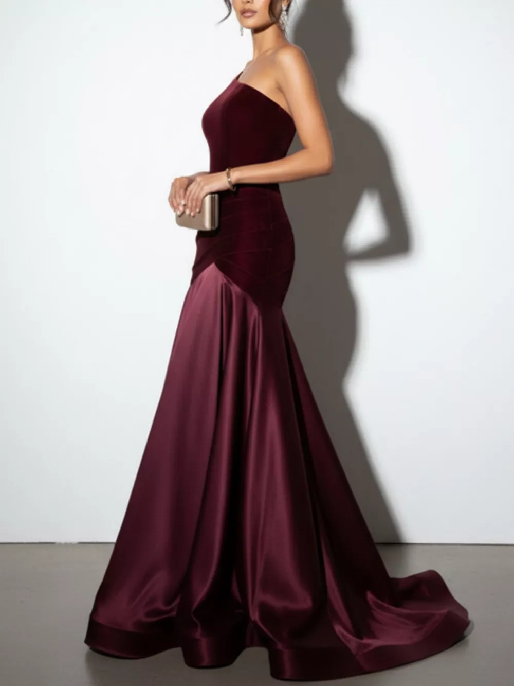 Single Shoulder Floor Length Dress, image 6