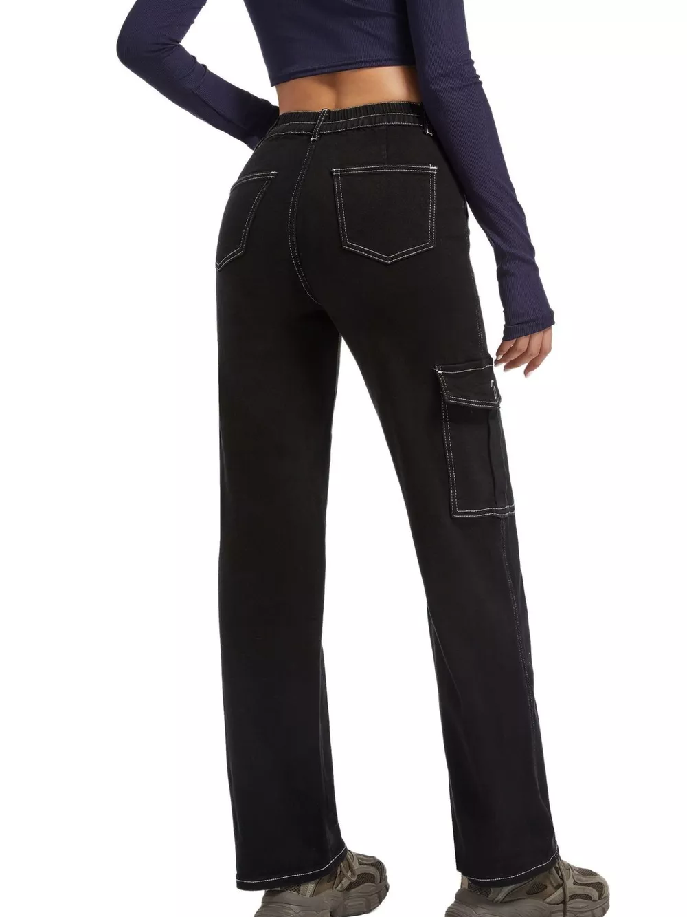 High-Waisted Cargo Jeans, image 11
