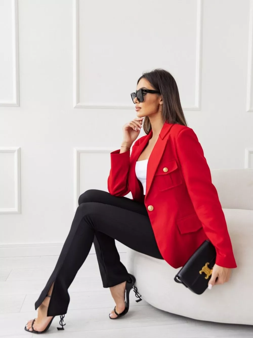 Lapel Collar One Button Blazer, image 18
