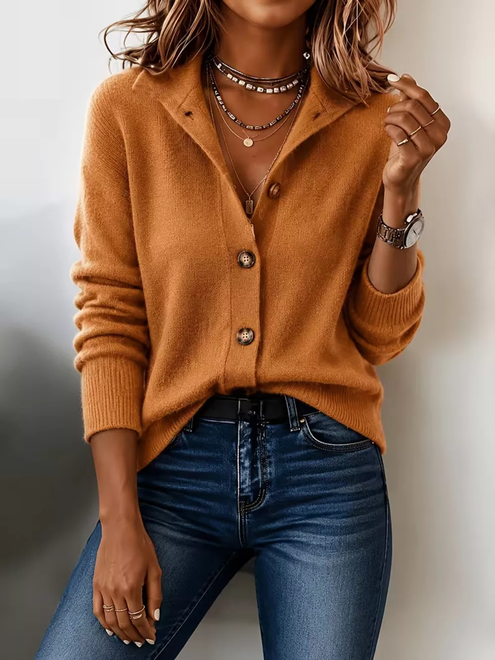 Button-Down Knit Cardigan, image 2
