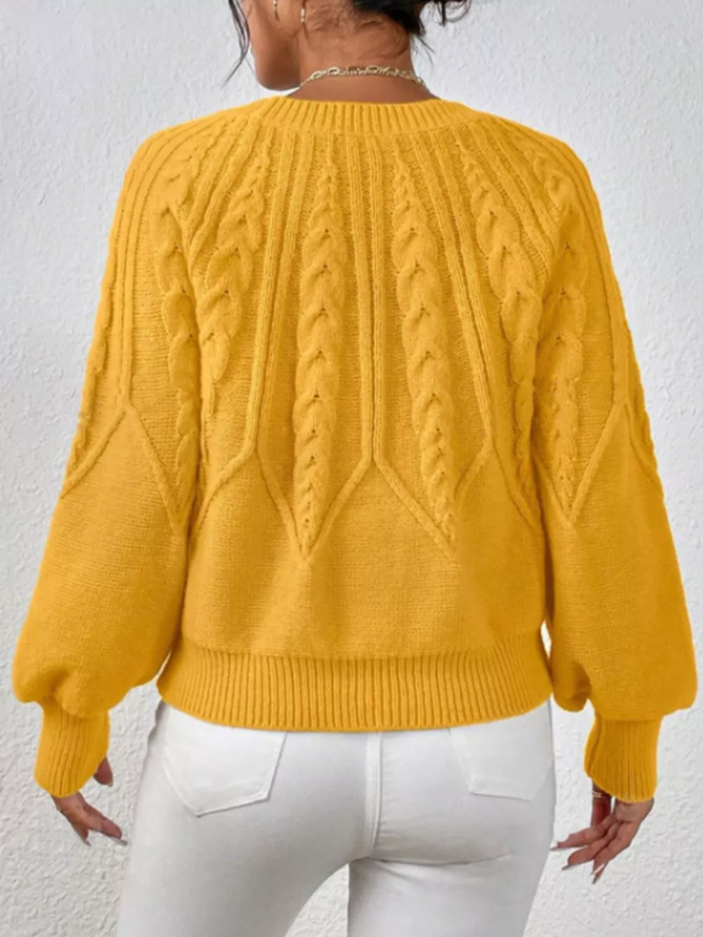 Cable Knit Long Sleeve Sweater, image 24