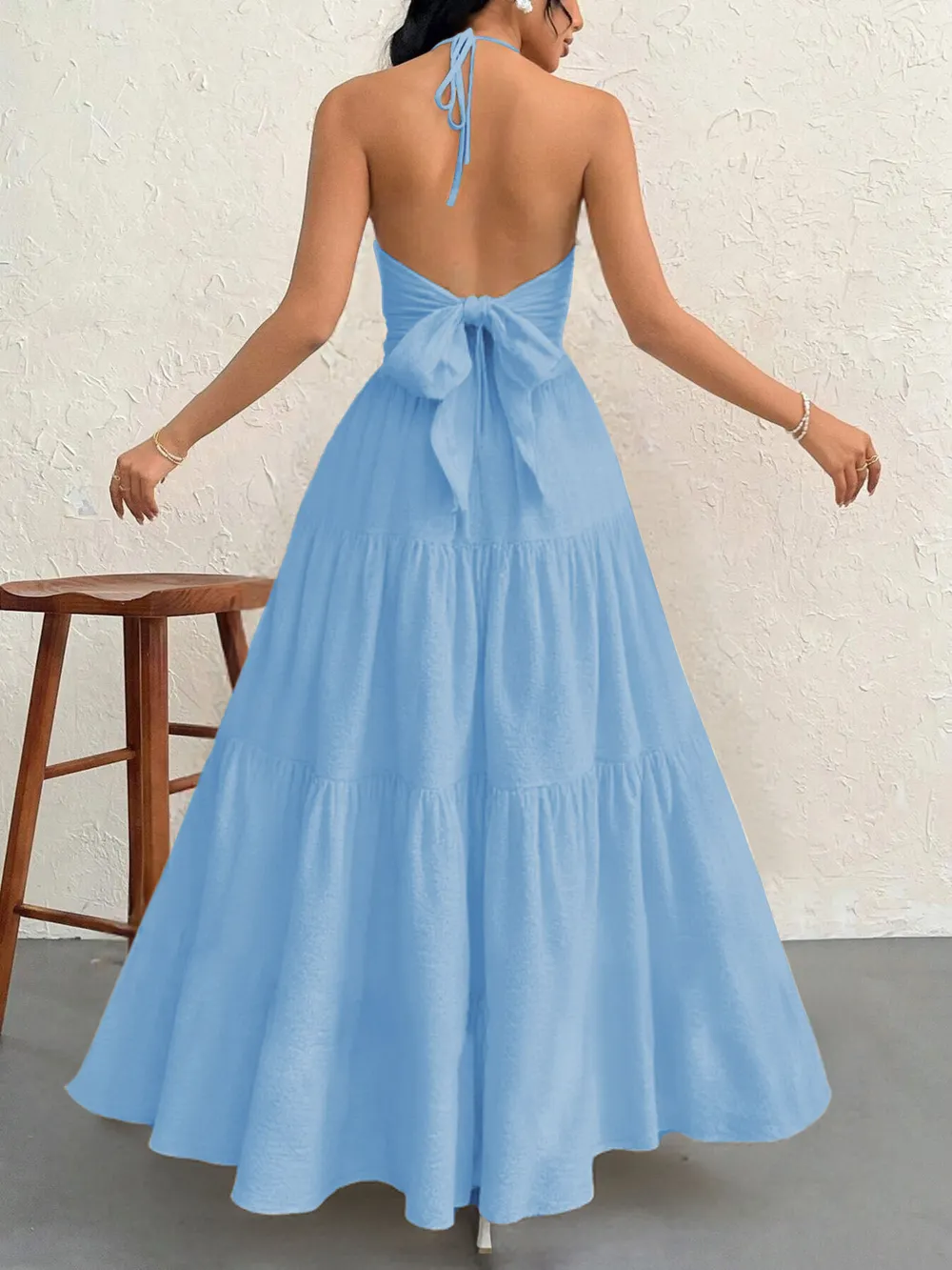 Halter Neck Tiered Maxi Dress, image 14