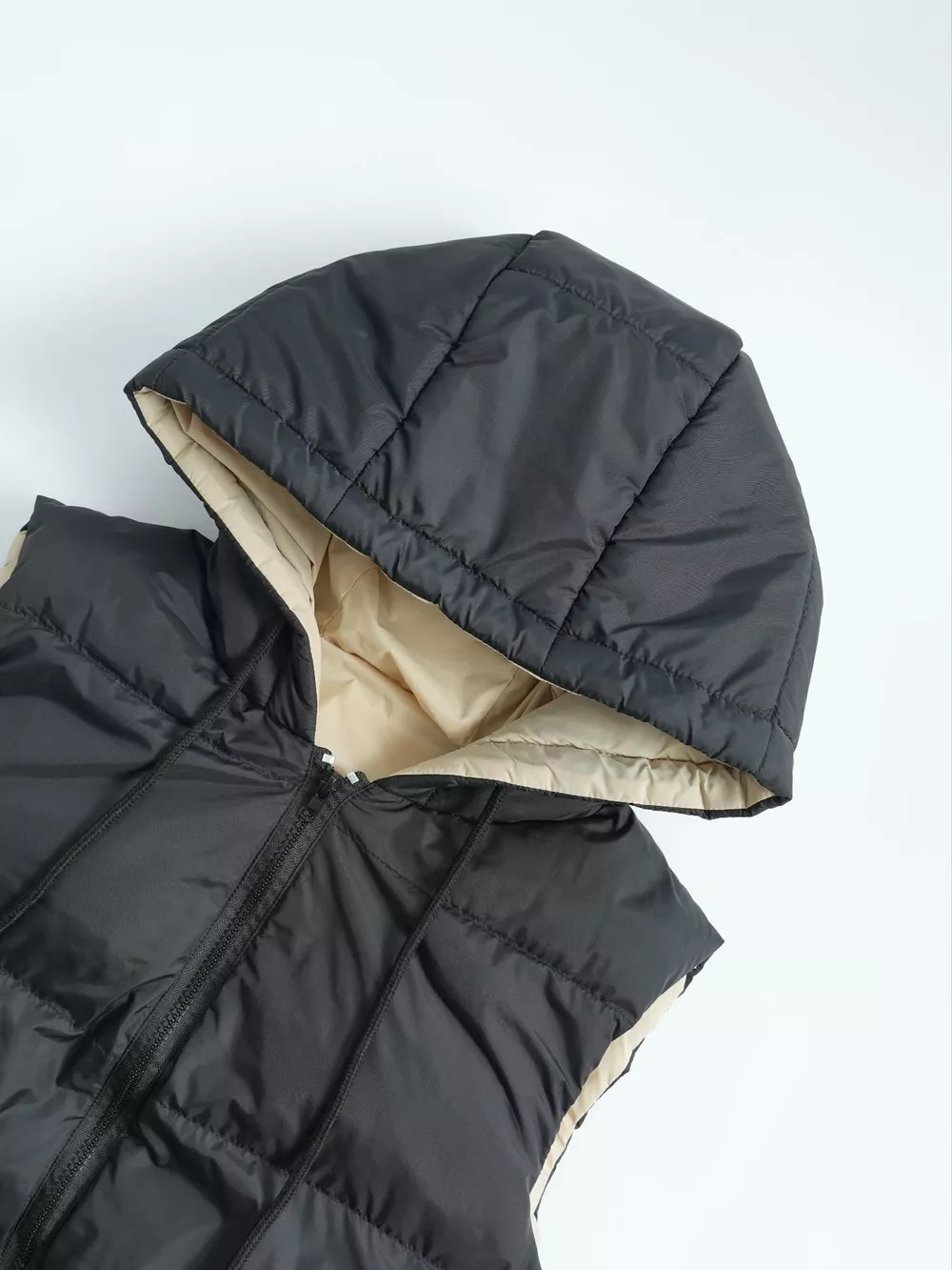 Longline Padded Hooded Vest Coat, image 7