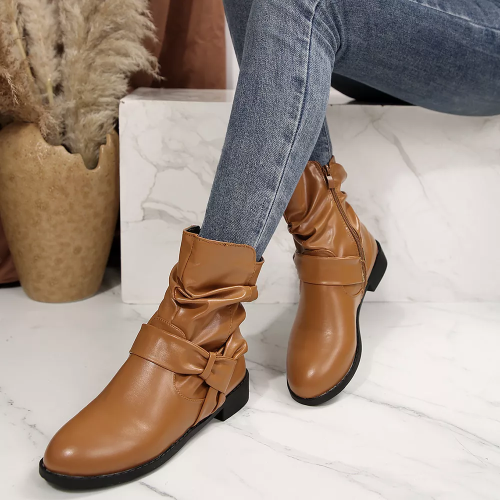 Round Toe Low Heel Boots, image 13