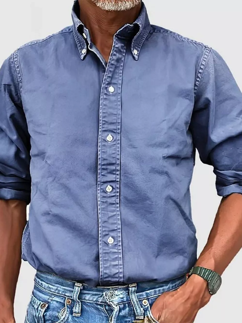 Men's Full Size Casual Button-Down Shirt Plus Size, image 8