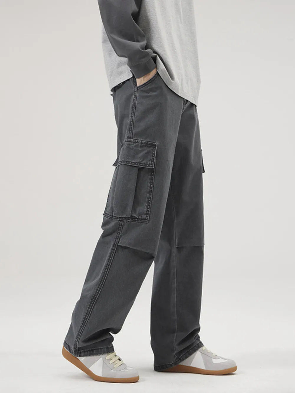 Men's Full Size Loose Fit Cargo Pants Plus Size, image 5
