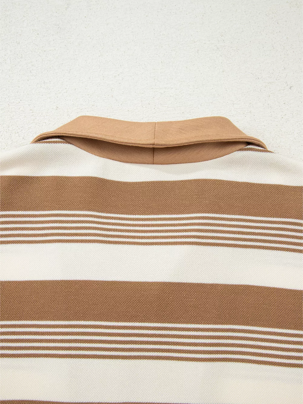 Stripe Zip Collar Patchwork Vintage Sweatshirt, image 5
