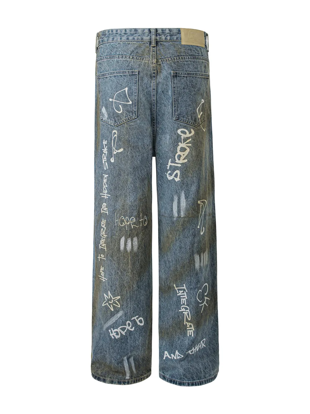 Men's Graffiti Art Loose Fit Jeans, image 2