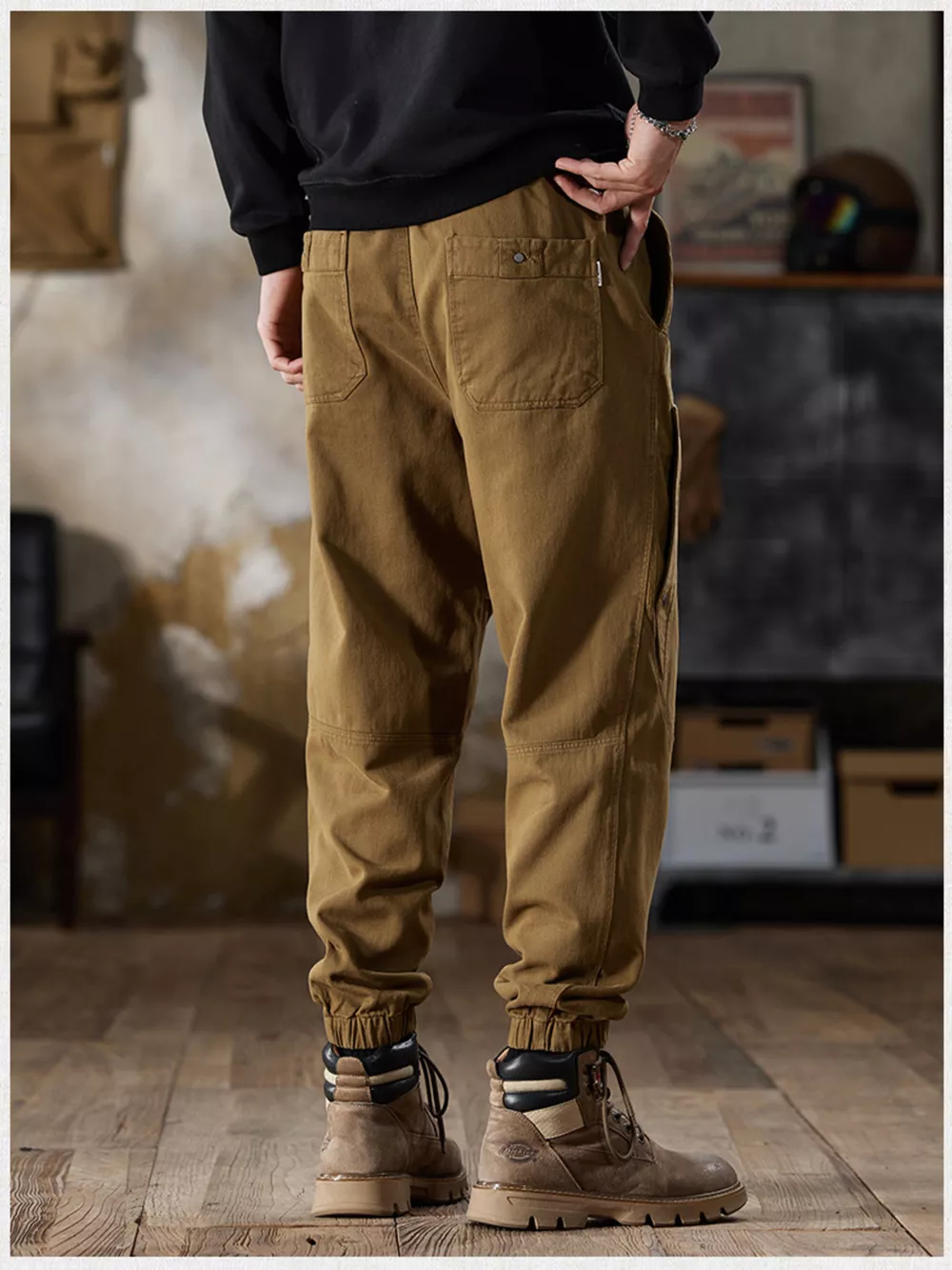 Men's Full Size Casual Drawstring Cargo Joggers Plus Size, image 4