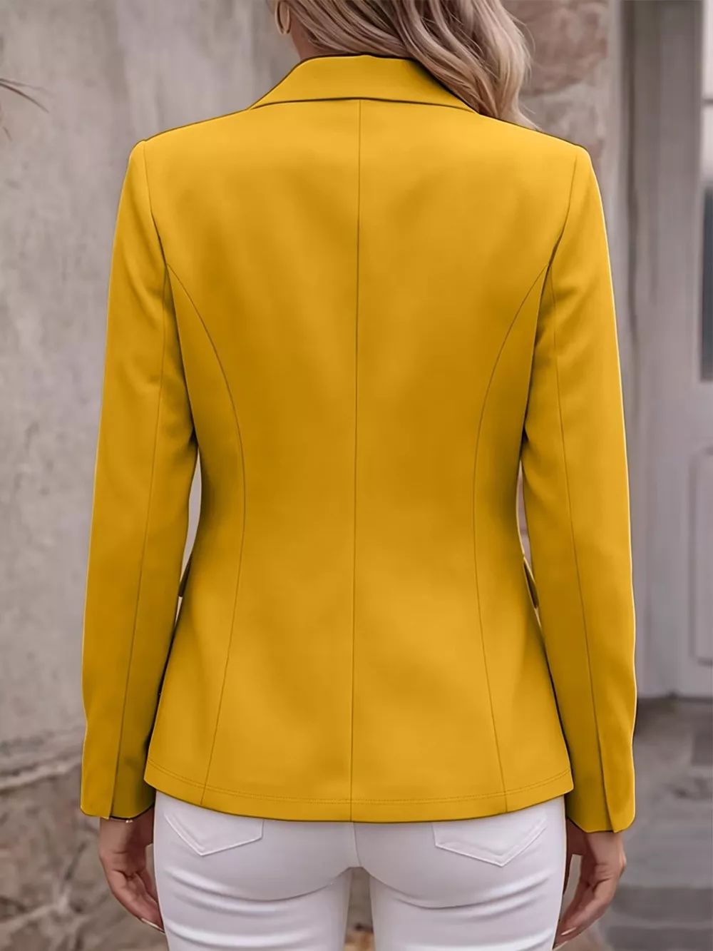 Full Size Lapel Collar Long Sleeve Blazer Plus Size, image 20