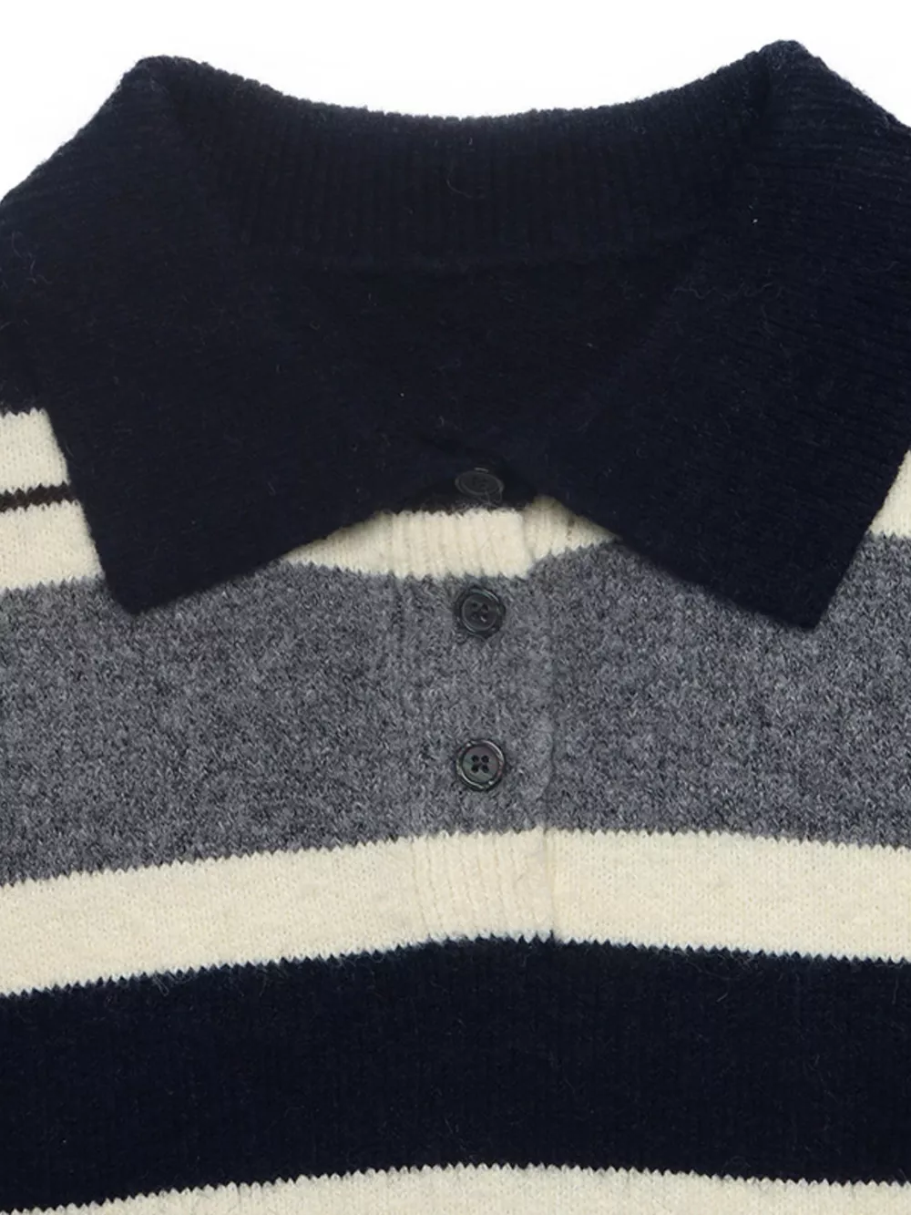 Striped Long Sleeve Button Detail Sweater, image 6