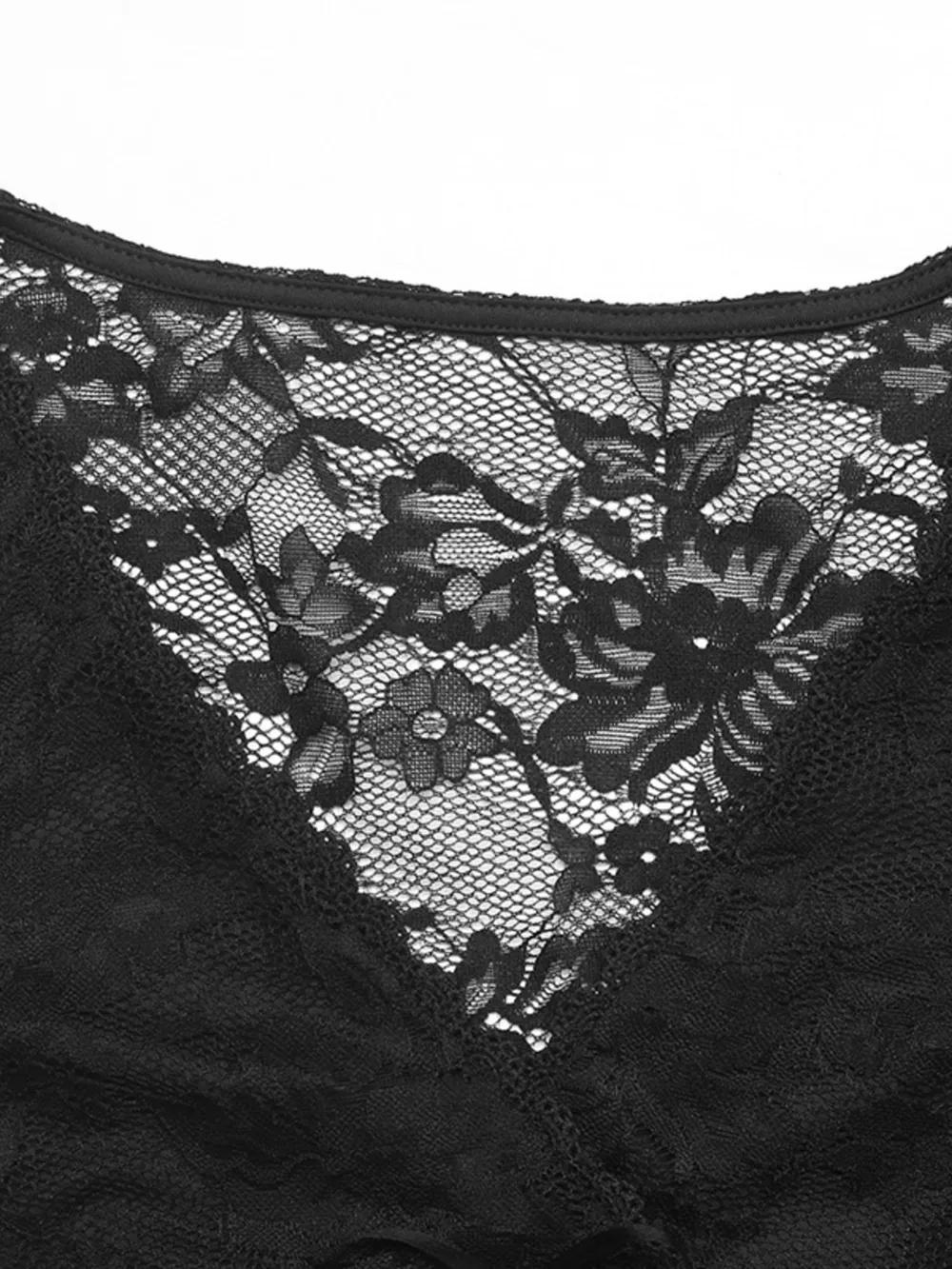 Long Sleeve Floral Lace Mesh Cropped Top, image 6