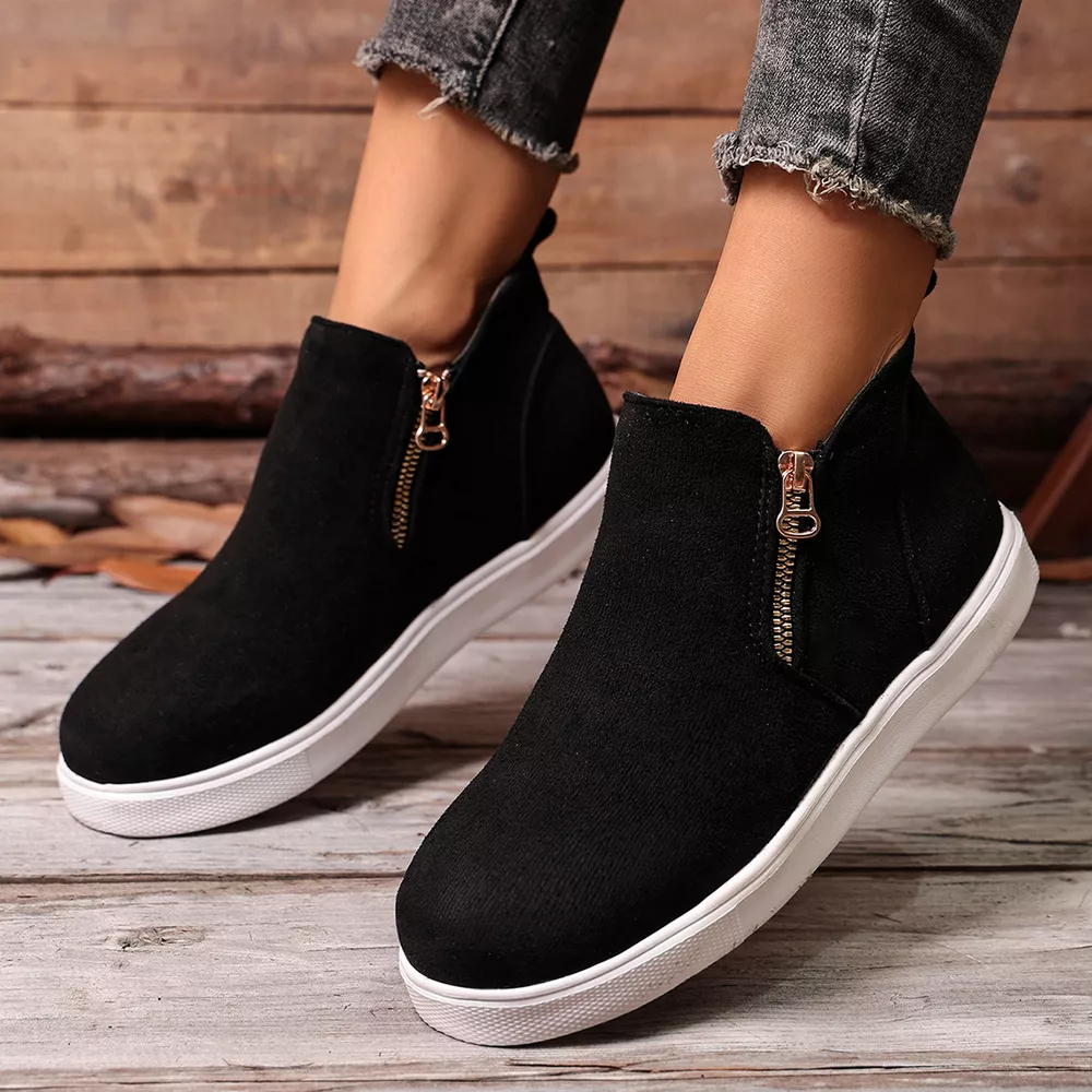 Side Zipper Flat Sneakers, image 17