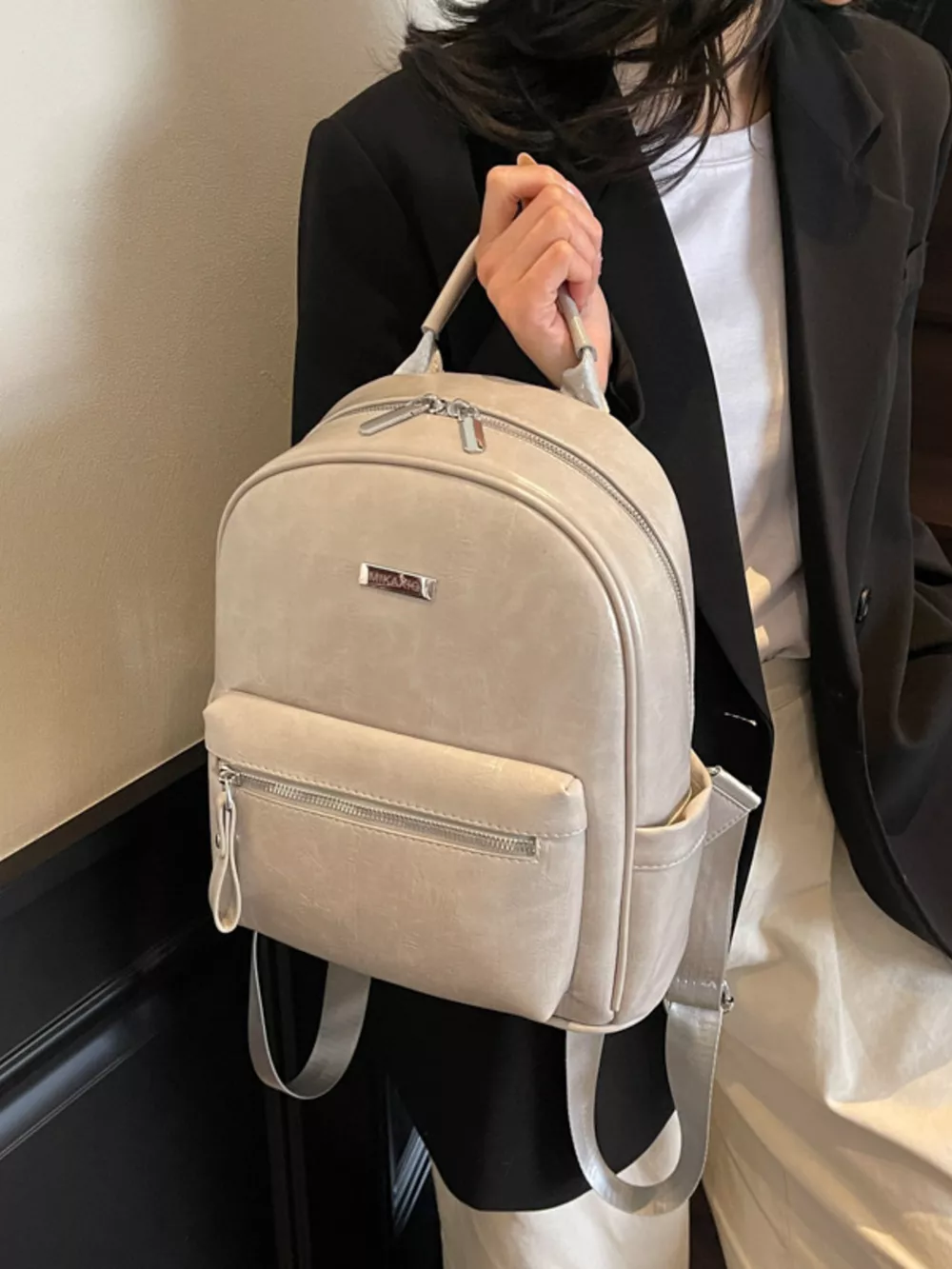 Lightweight Leather Backpack Bag