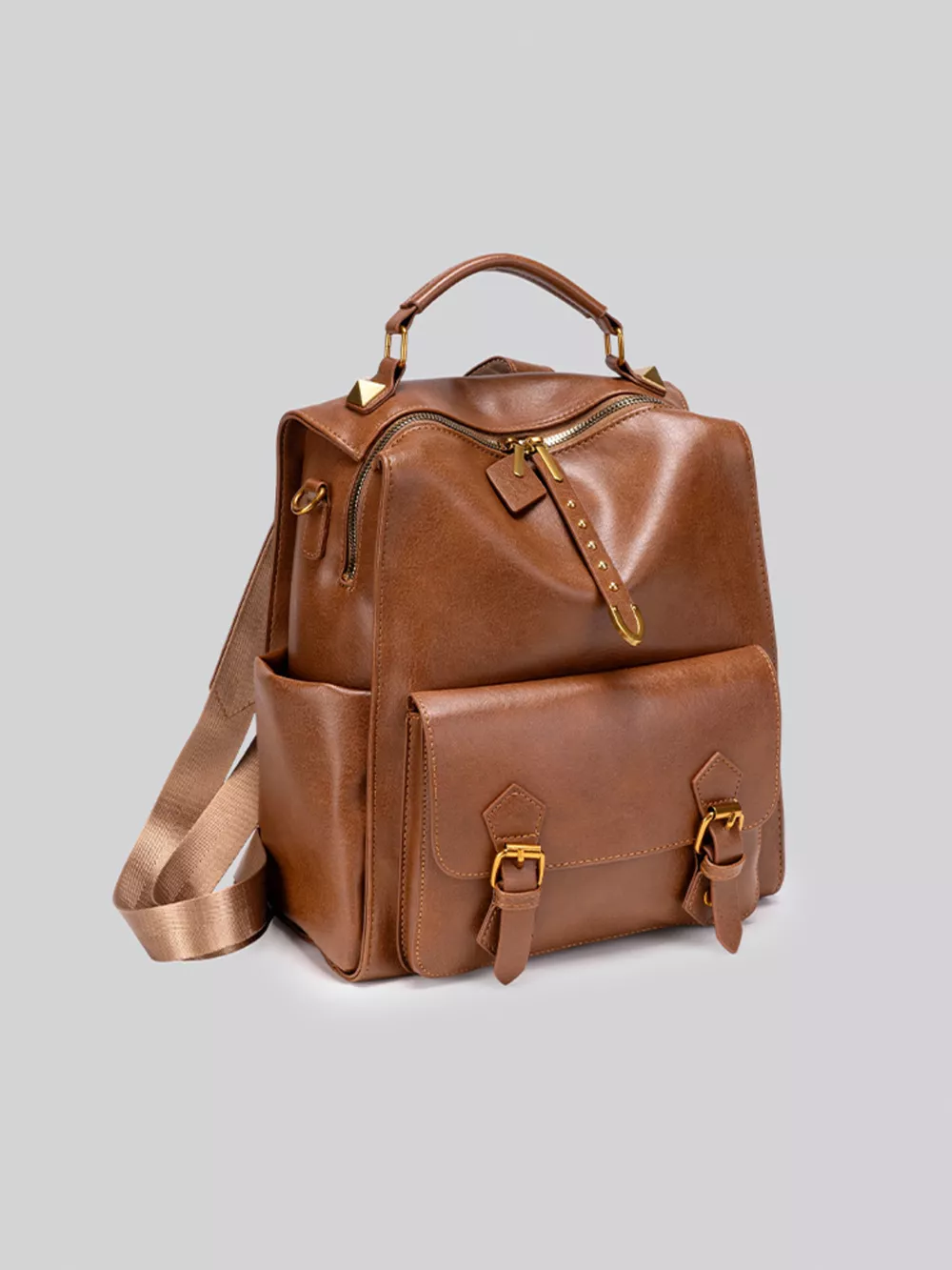 Vintage Style Leather Backpack Bag, image 4