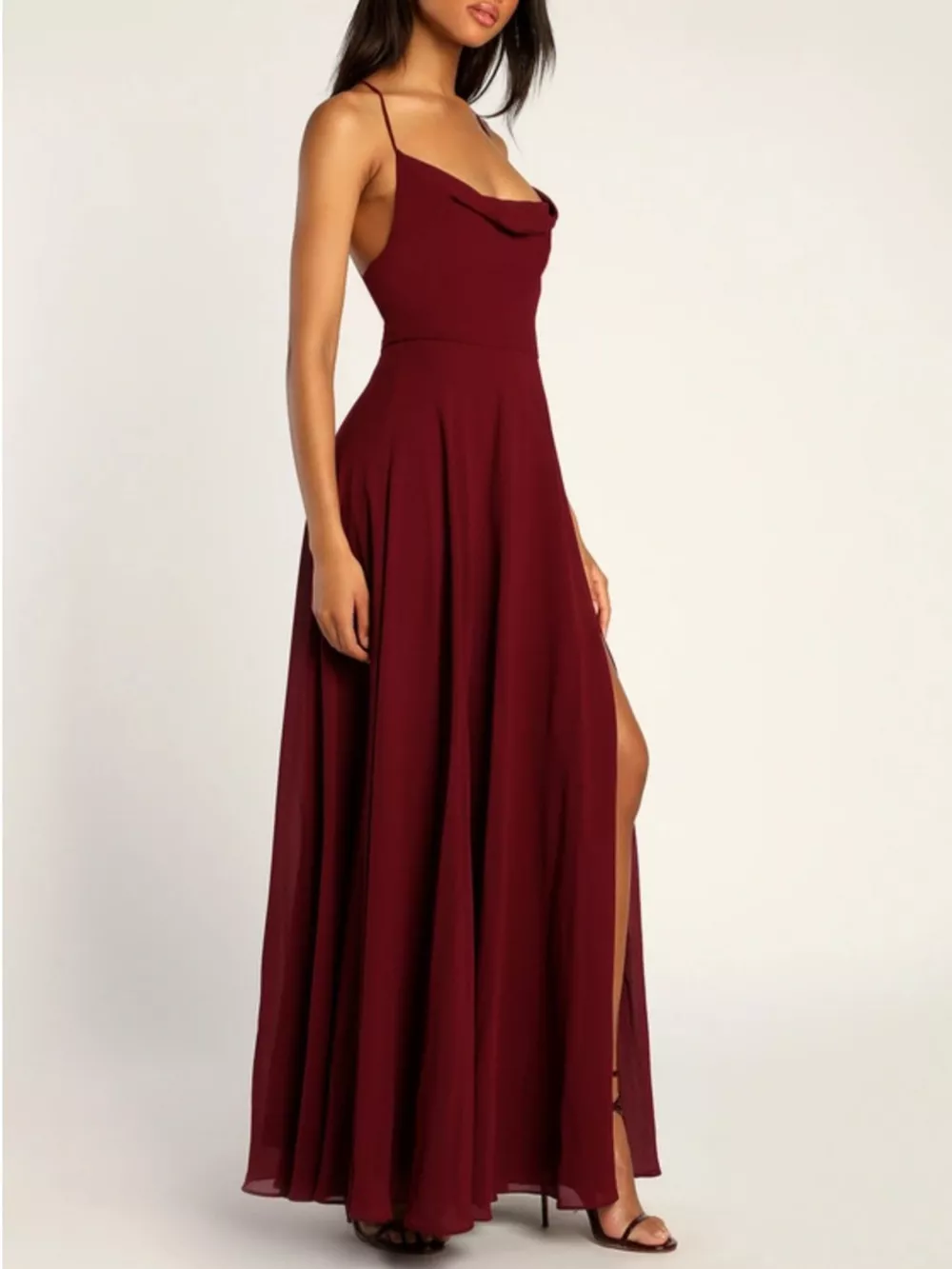 Slit Cowl Neck Maxi Dress, image 14