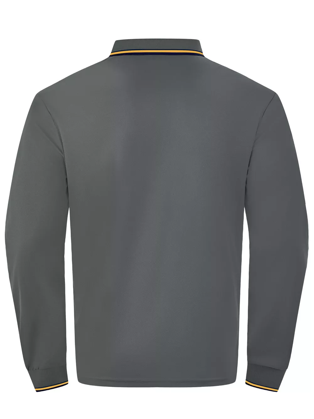 Men's Full Size Classic Long-Sleeve Polo with Striped Collar Plus Size, image 7