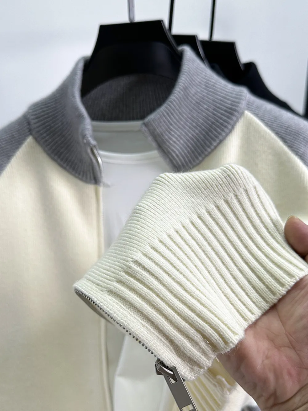 Men's Color Block Zip-Up Cardigan, image 5