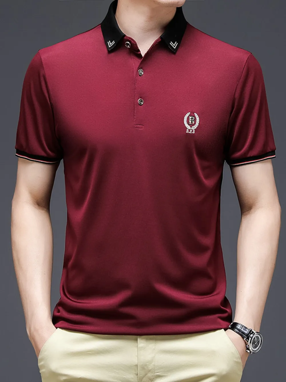 Men's Plus Size Short Sleeve Collar Polo Shirt, image 3