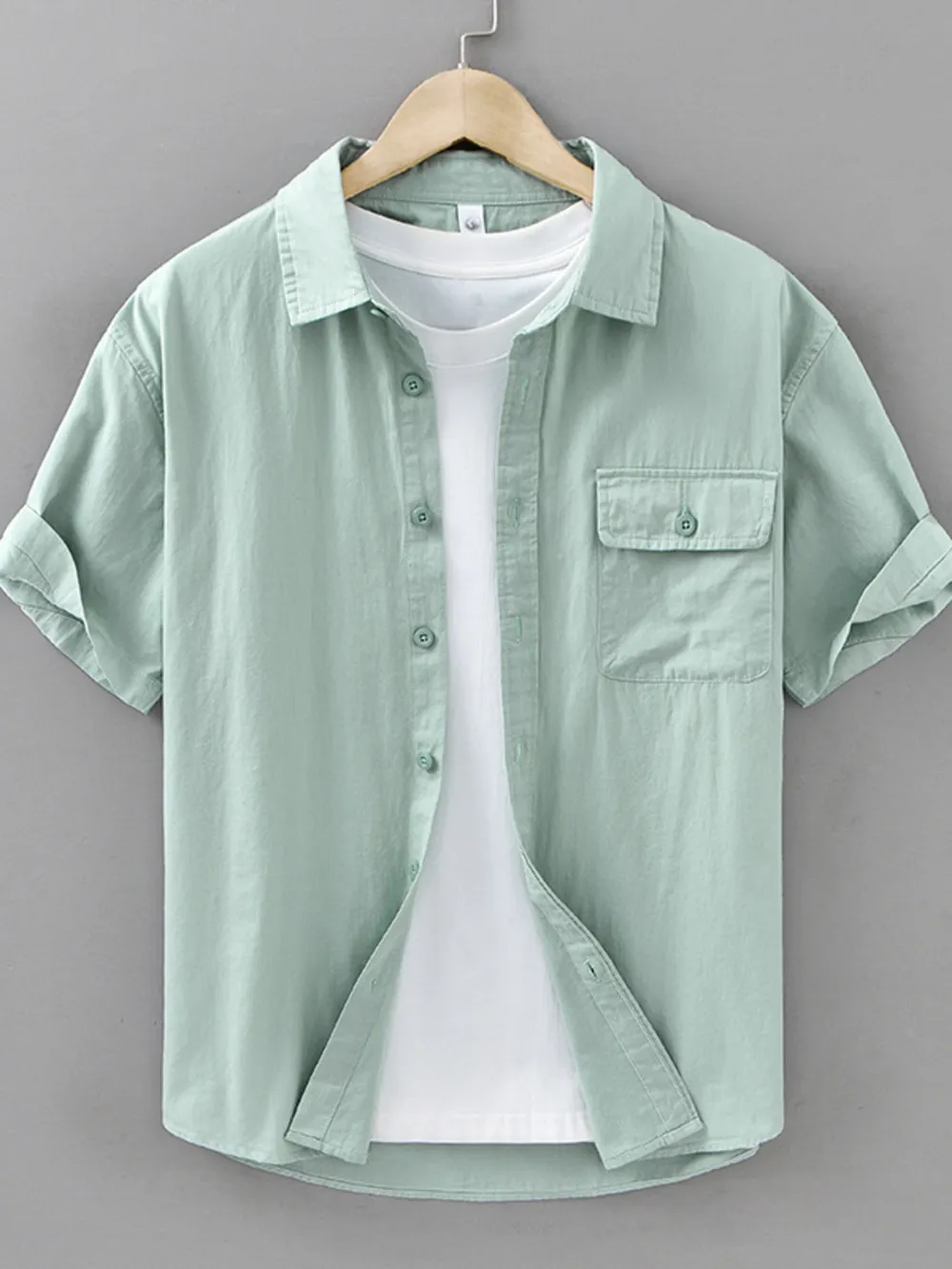 Men's Plus Size Button Up Short Sleeve Shirt, image 5