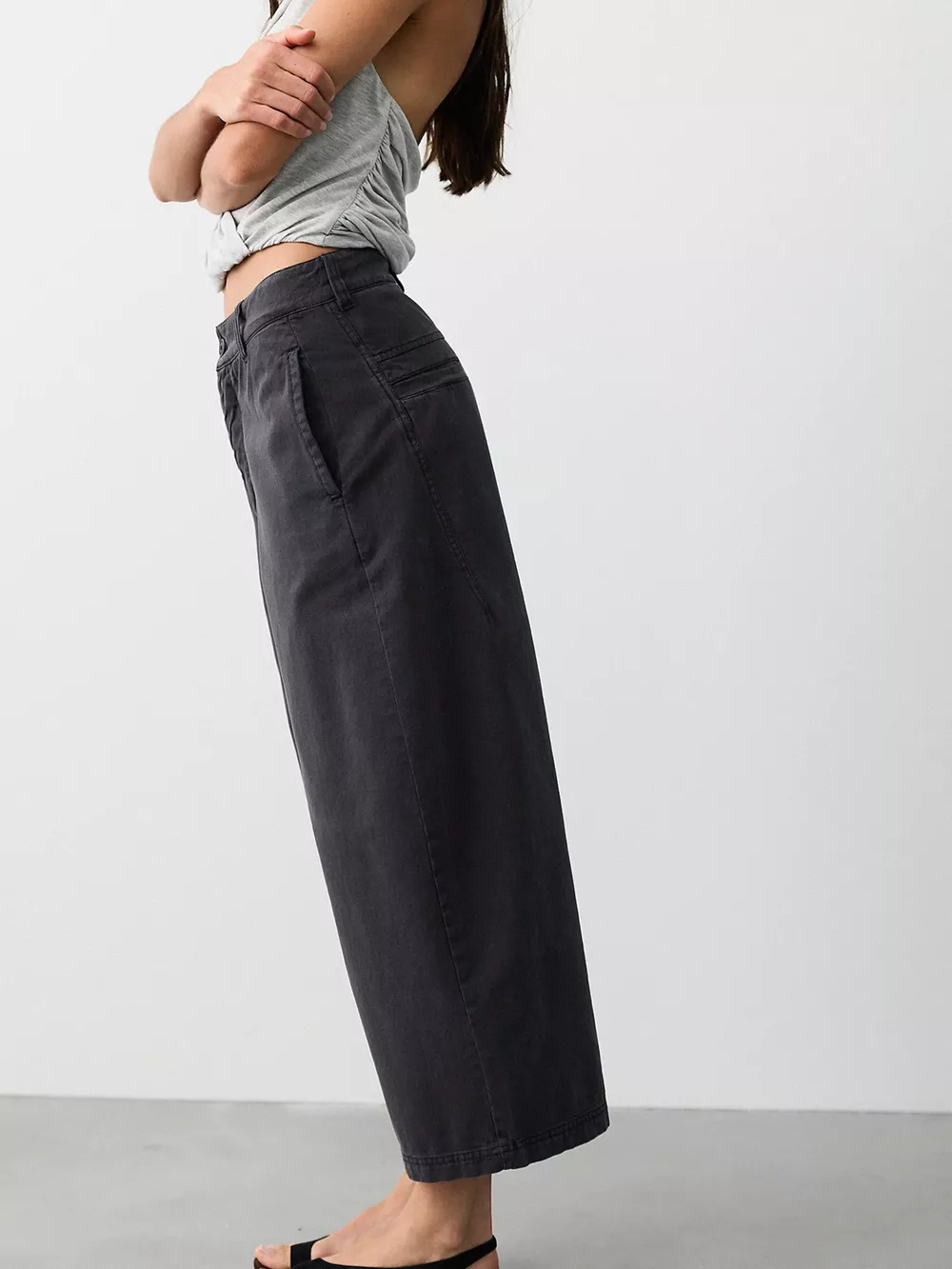 Christmas Outfit Wide-Leg Cropped Jeans, image 8
