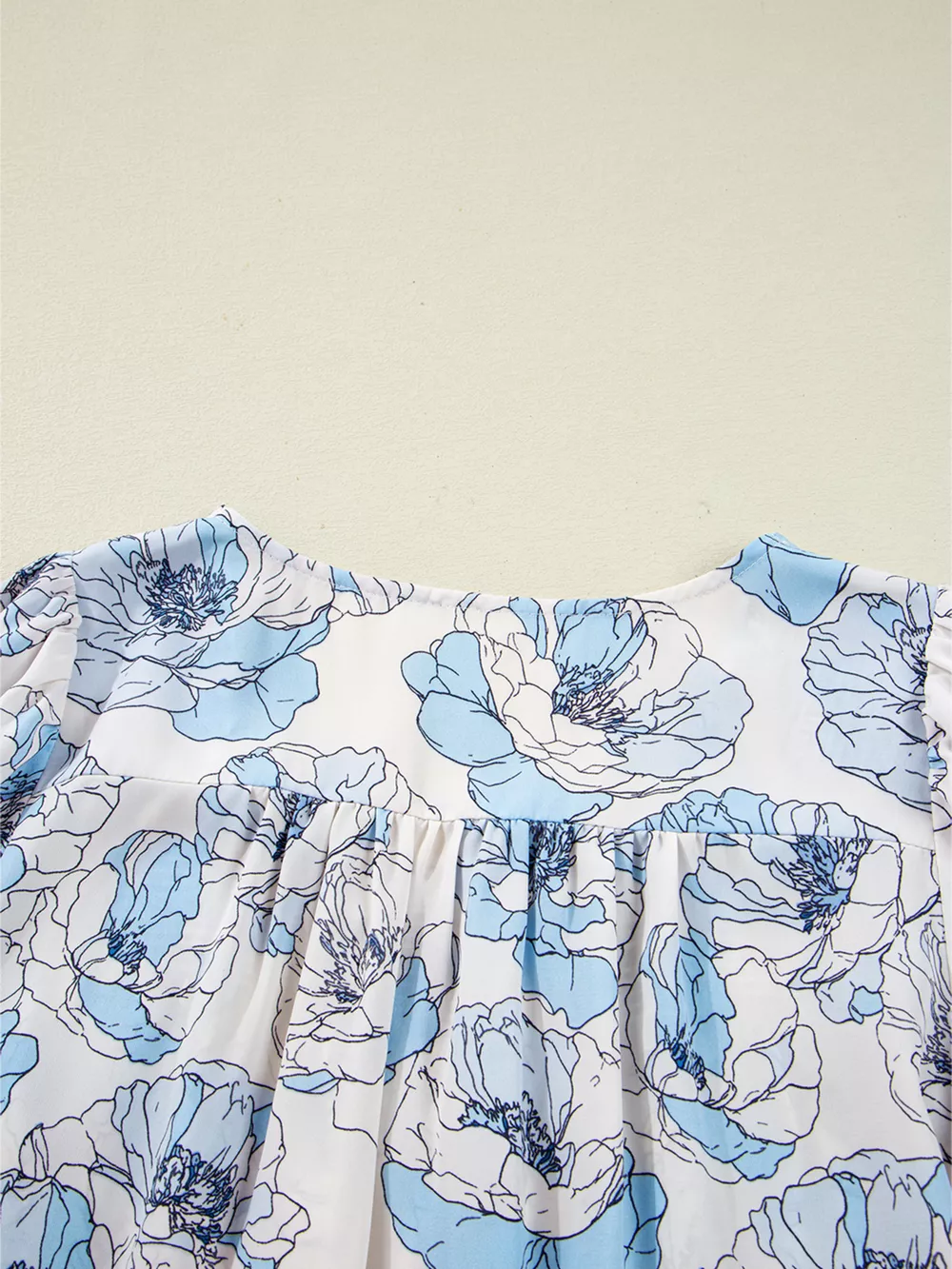 Floral Print Frilly Smocked Square Neck Long Sleeve Blouse, image 7
