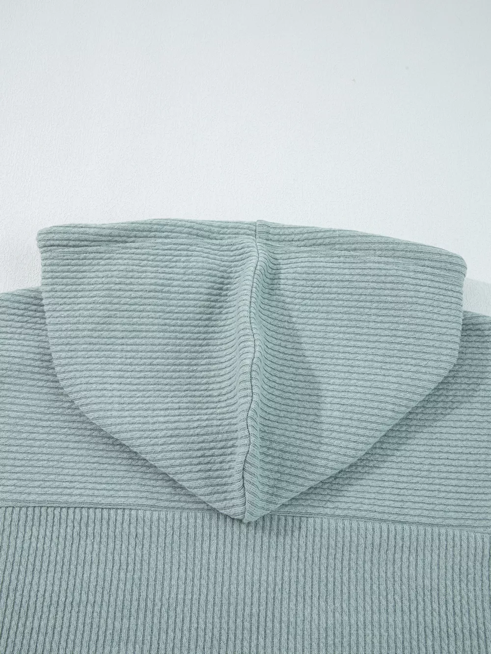 Ribbed Drop Shoulder Knit Hoodie, image 5