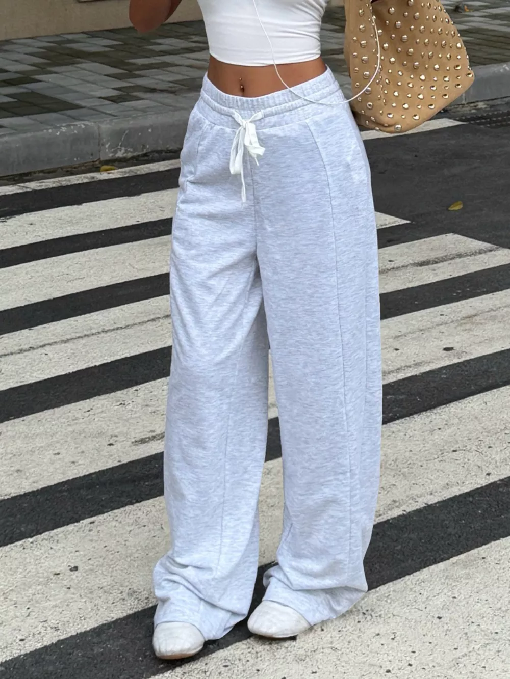 Drawstring Wide-Leg Pants, image 3