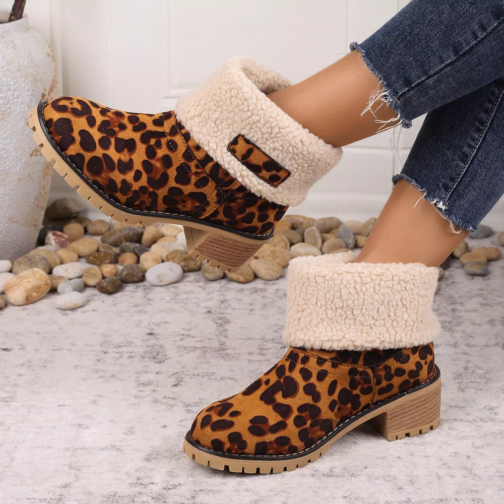 Leopard Print Plush Lined Boots, image 8