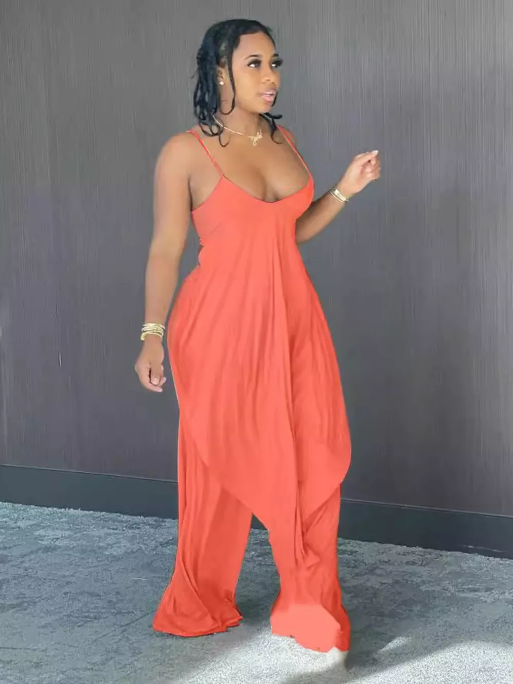 Full Size Asymmetrical Hem Cami and Pants Set Plus Size, image 5