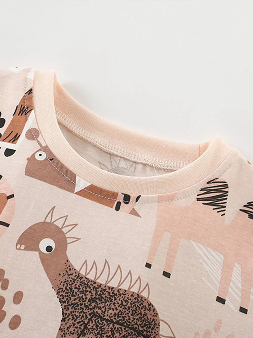 Children's Animal Print Round Neck Tee and Shorts Set, image 5