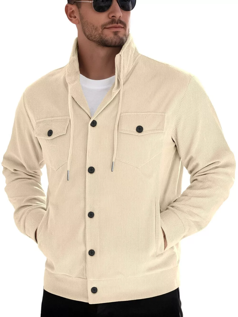 Men's Full Size Casual Corduroy Button-Down Jacket Plus Size, image 6