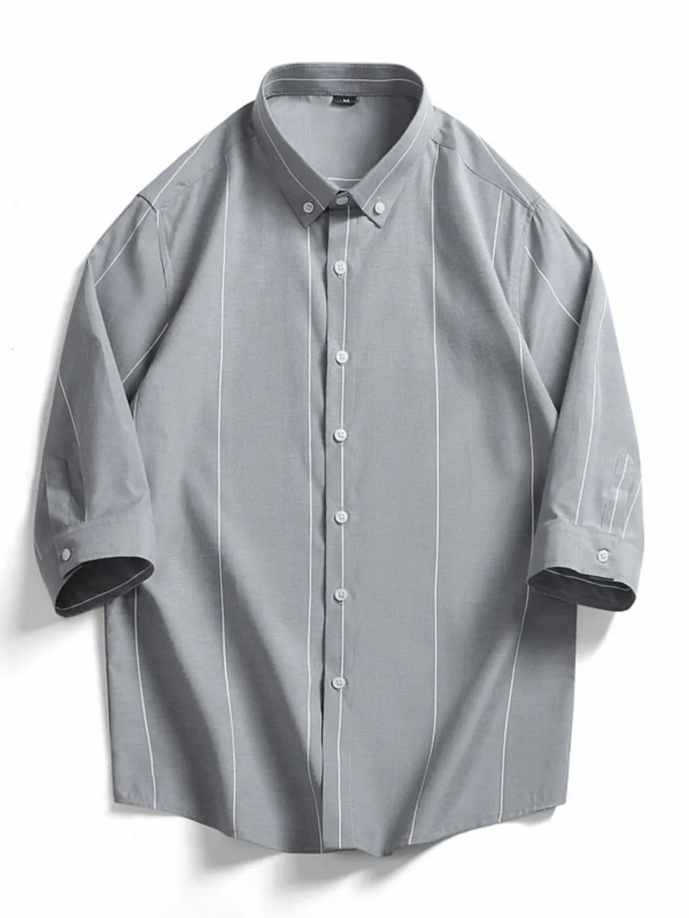 Men's Plus Size Striped Button-Down Shirt, image 2