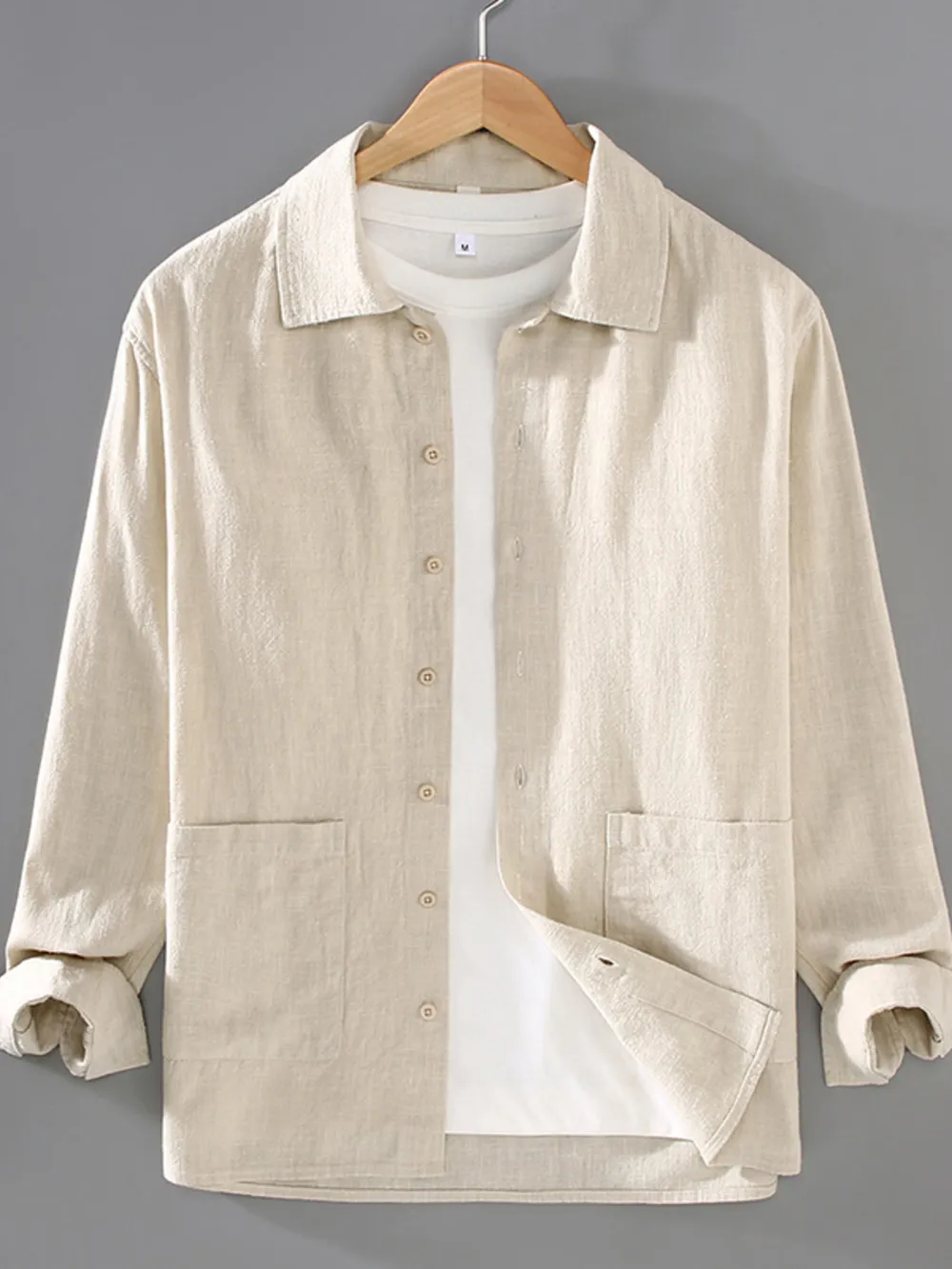 Men's Plus Size Button Up Long Sleeve Shirt, image 3