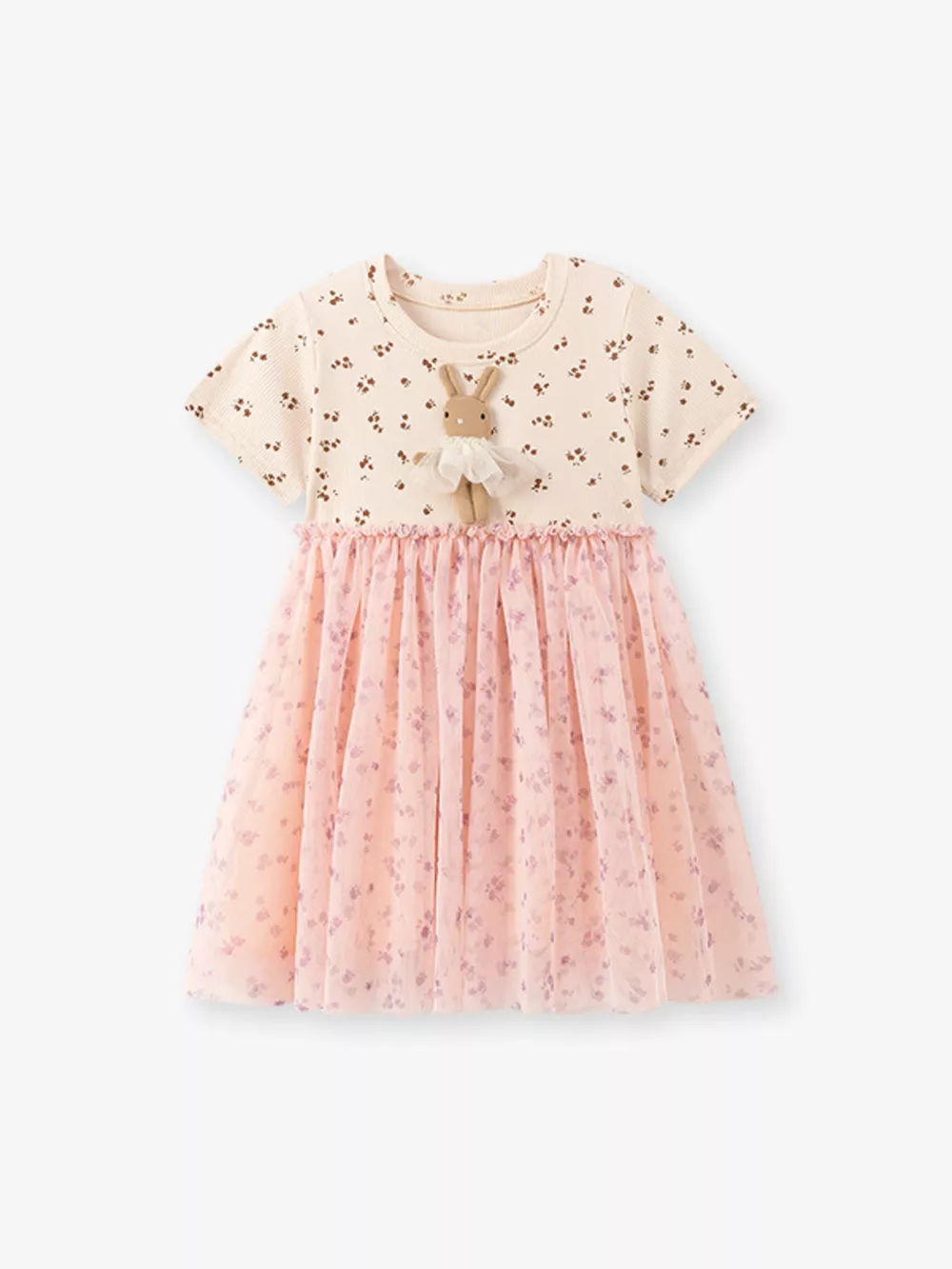 Children's Floral Bunny Applique Tulle Dress, image 3