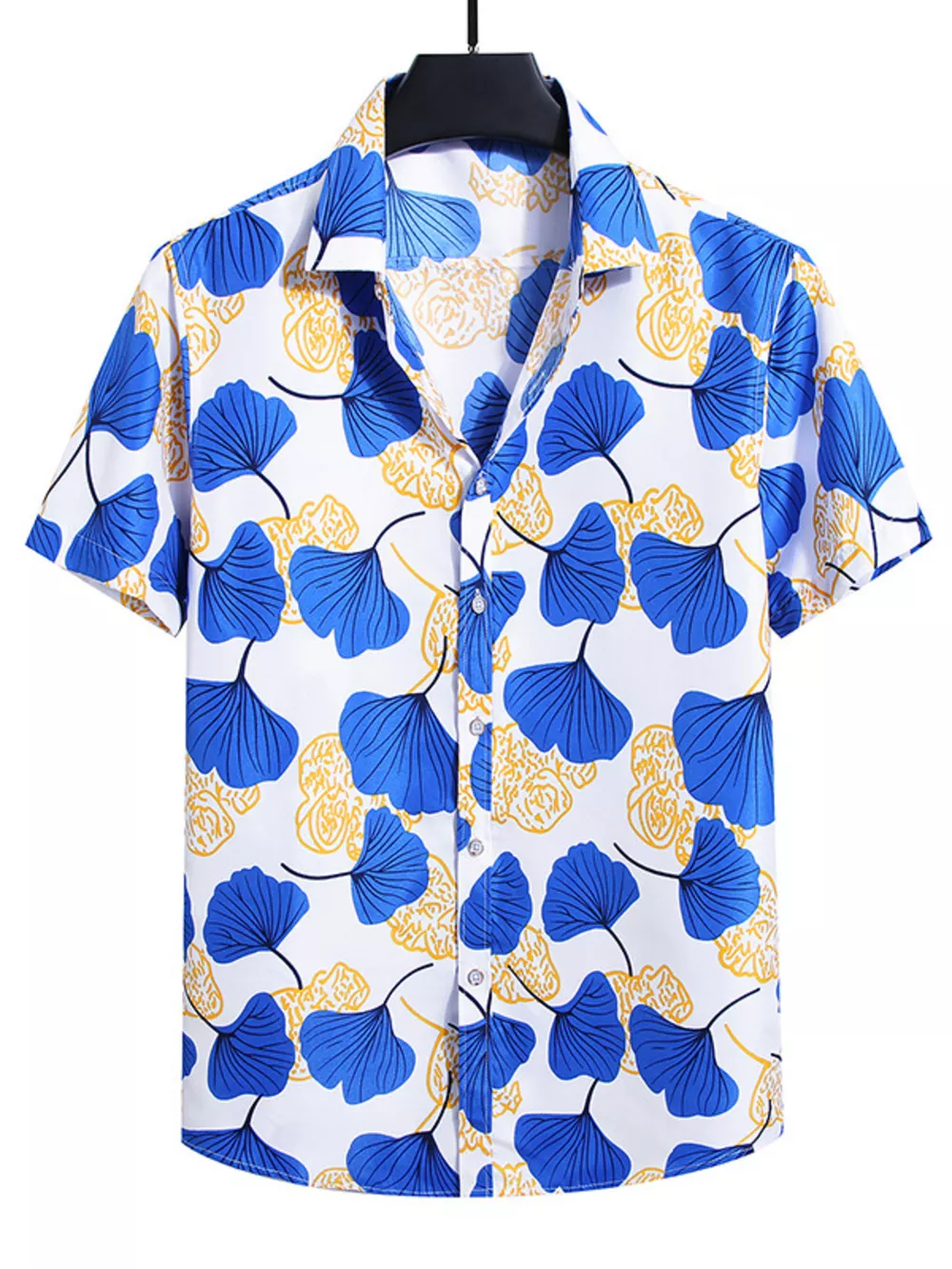 Men's Plus Size Nautical Print Short Sleeve Casual Shirt, image 5