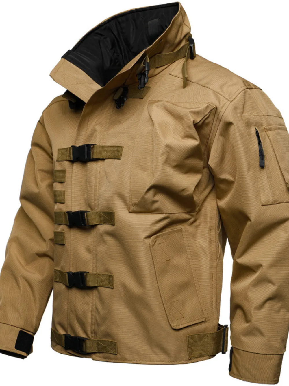 Men's Full Size Multi Buckle Water-Resistant Jacket Plus Size, image 2