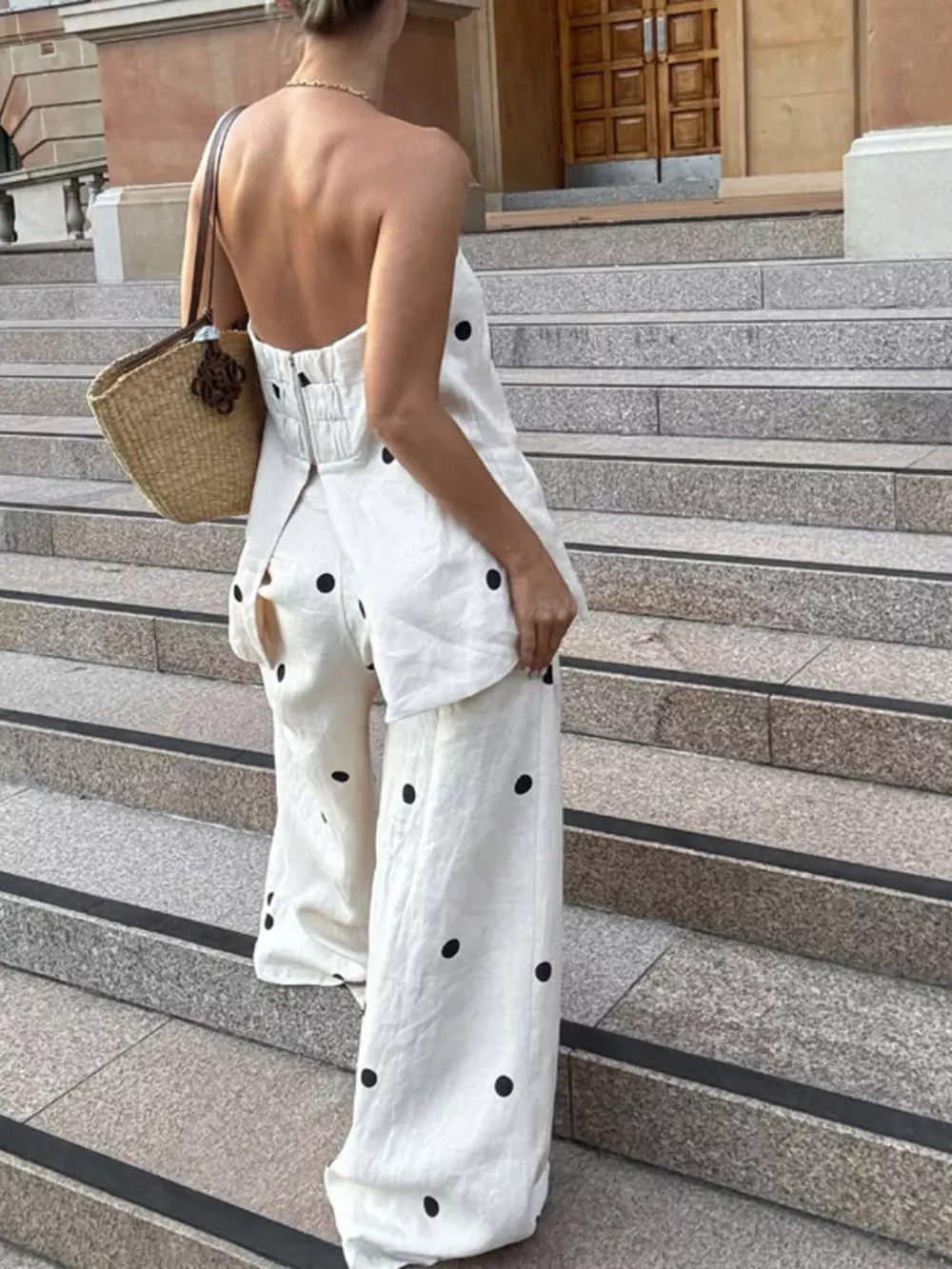 Polka Dot Tube Top and Pants Set, image 2