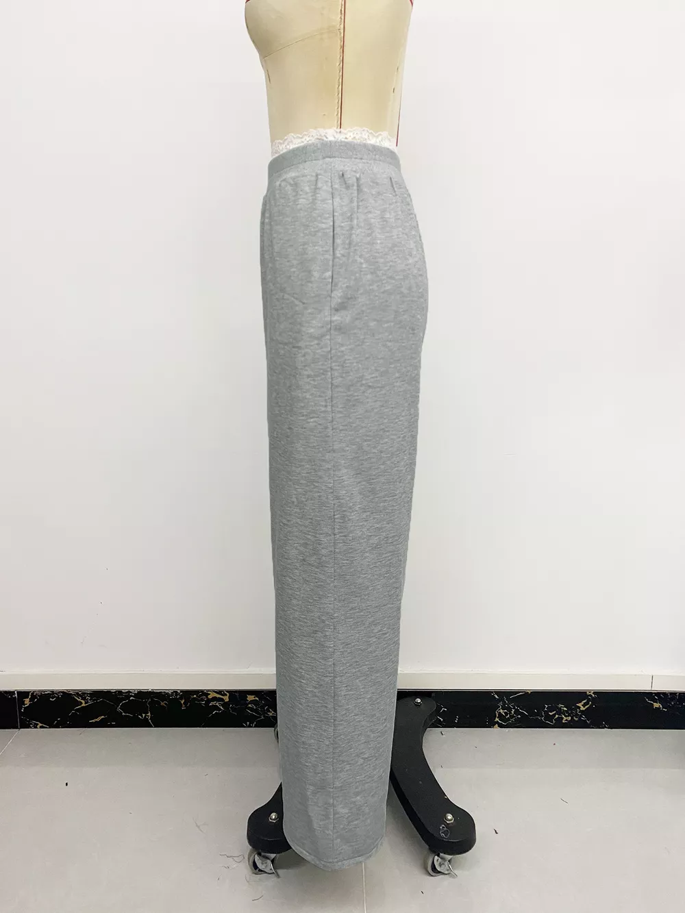 Lace Detail Wide Leg Casual Pants, image 12