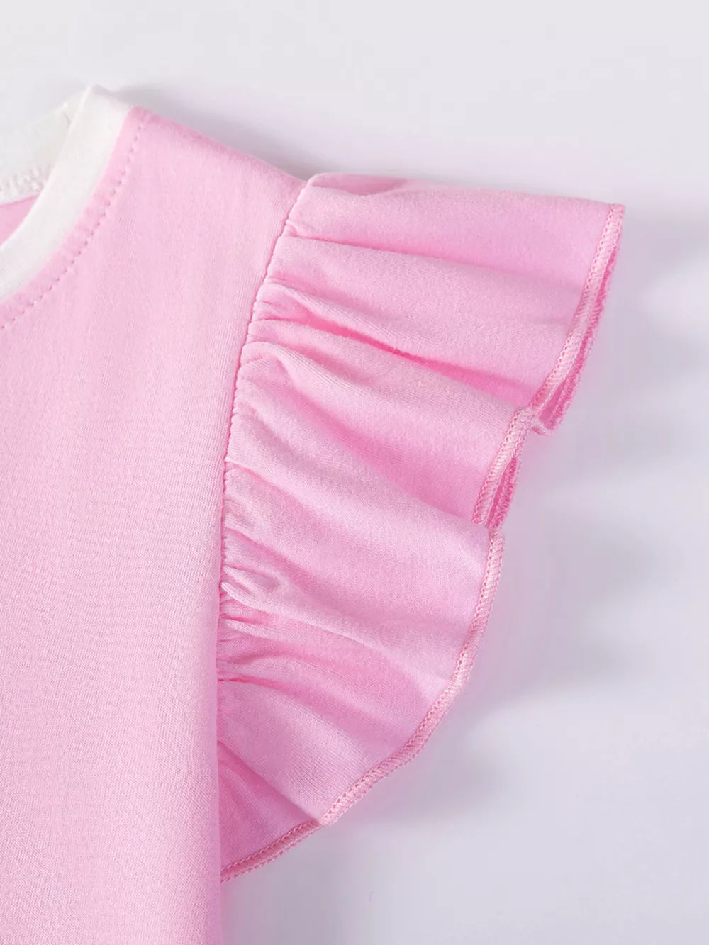 Children's Unicorn Color Block Ruffle Sleeve Dress, image 3
