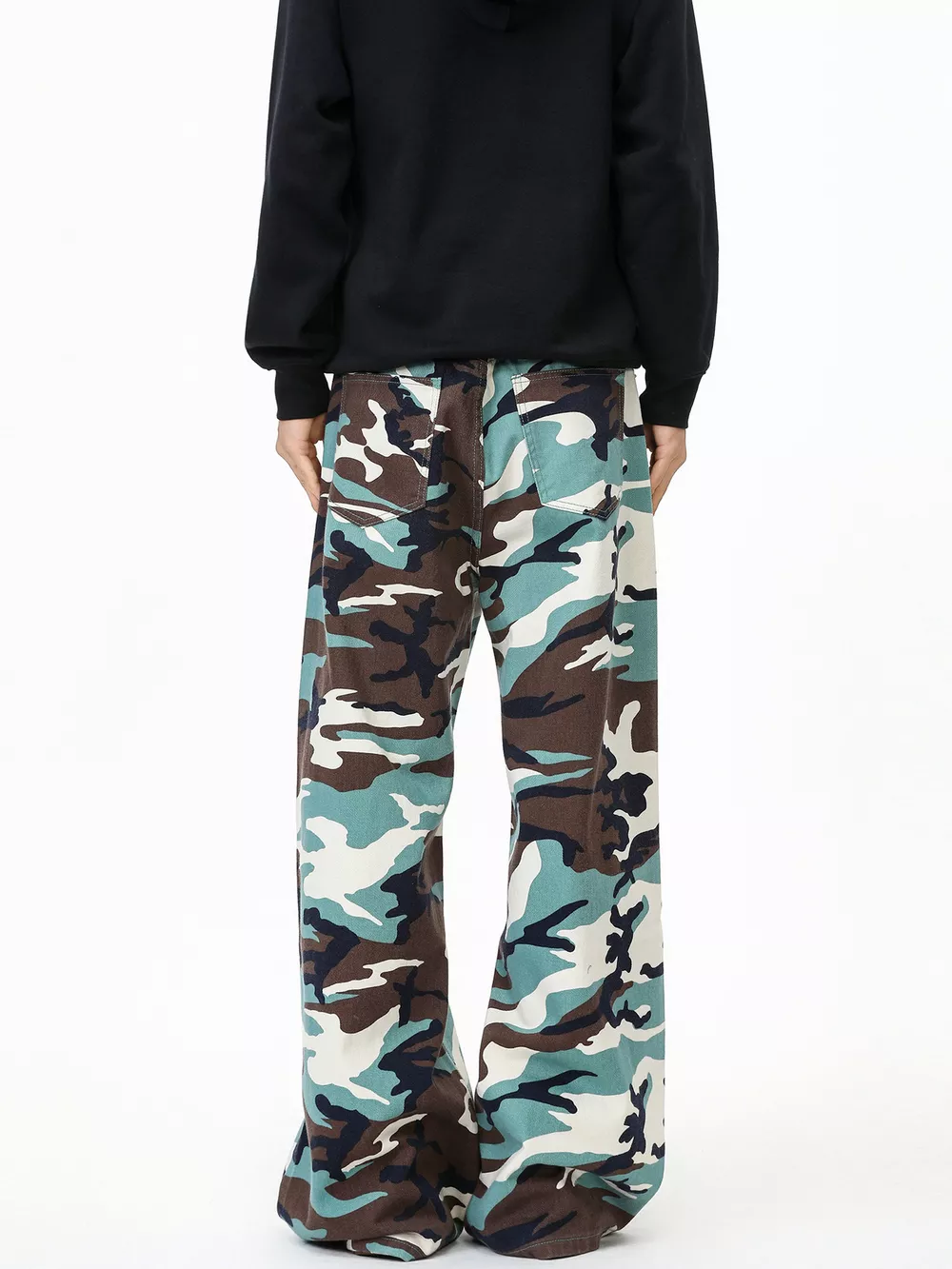 Men's Camouflage Print Wide-Leg Casual Pants, image 3