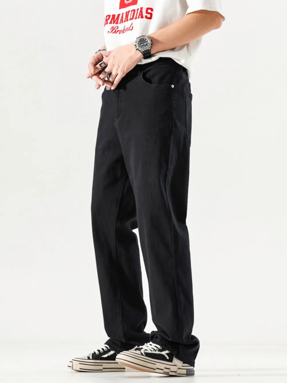 Men's Full Size Wide Leg Jeans with Pockets Plus Size, image 4