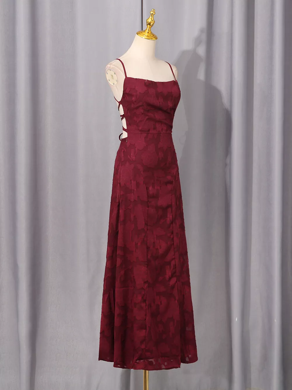 Lace Spaghetti Strap Maxi Dress, image 7
