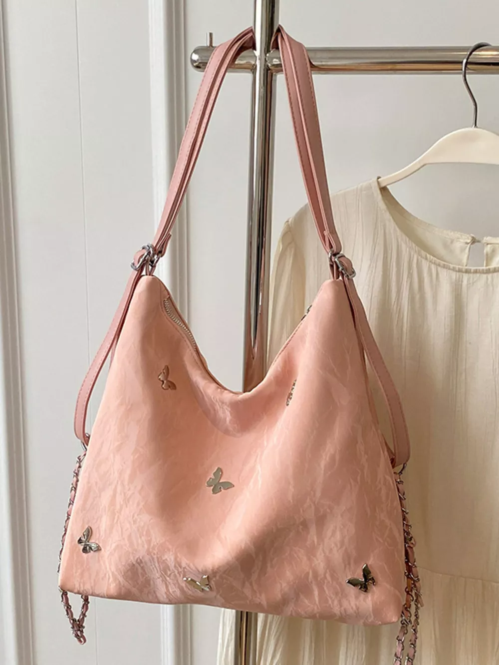 Butterfly Decor Cloud Charm Shoulder Bag, image 3