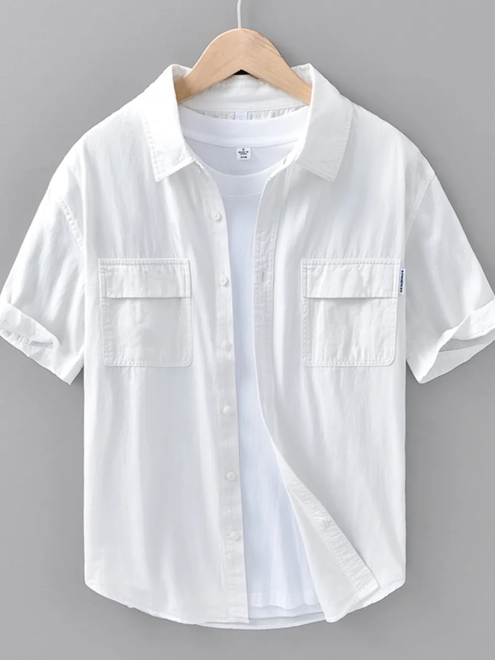 Men's Plus Size Button Up Short Sleeve Shirt, image 2