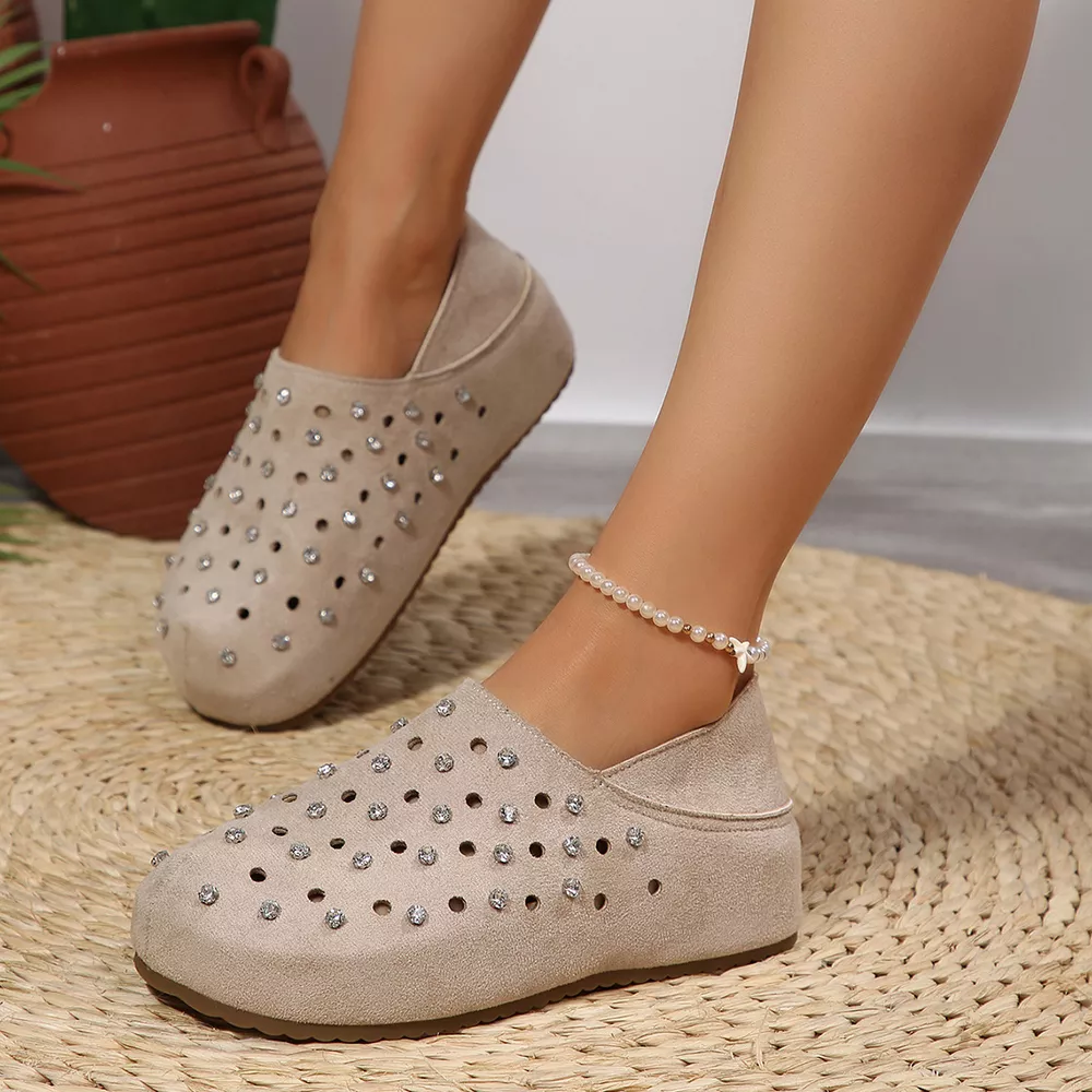 Rhinestone Round Toe Slip-Ons, image 5
