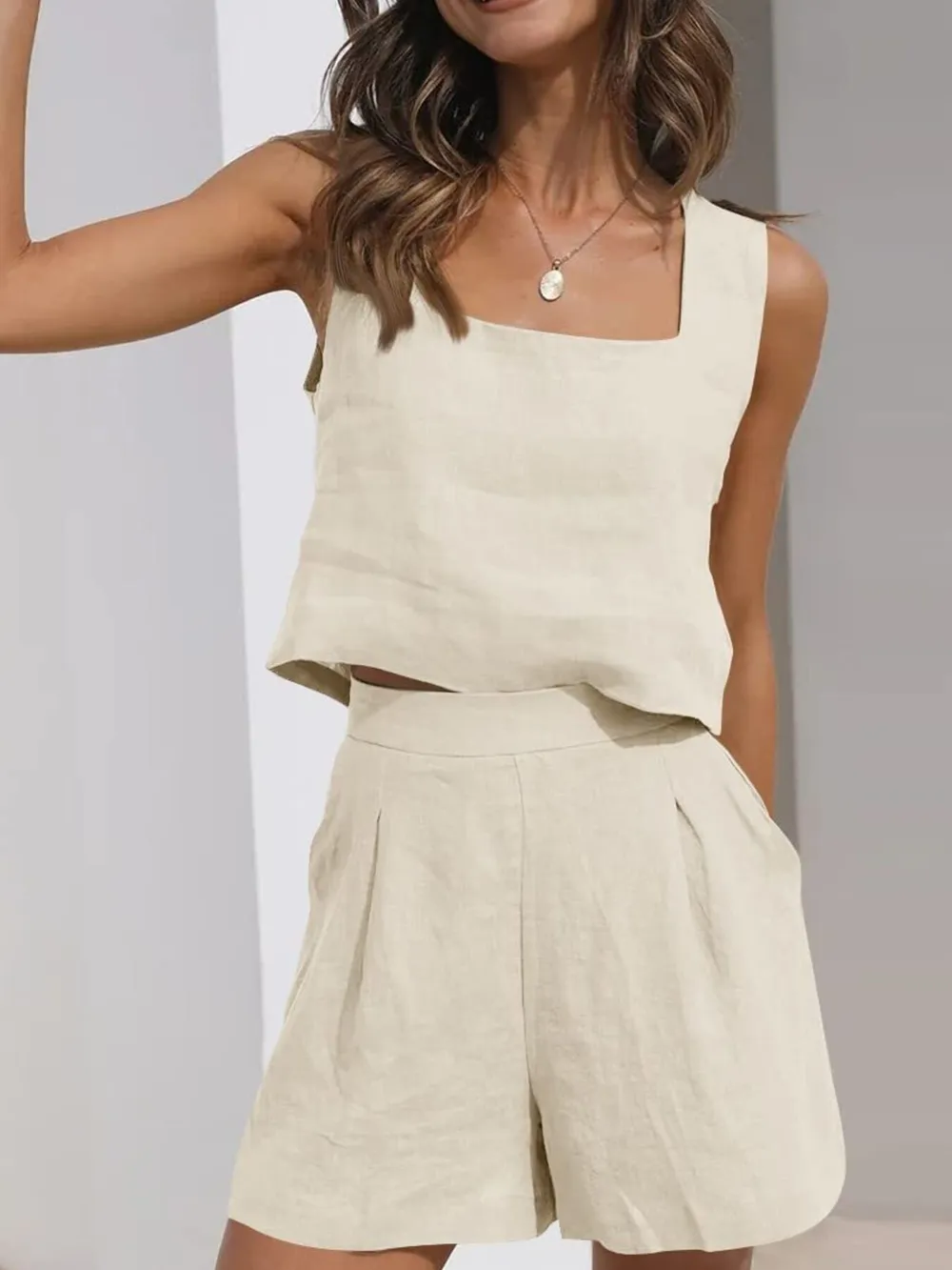 Square Neck Tank and Shorts Set, image 18